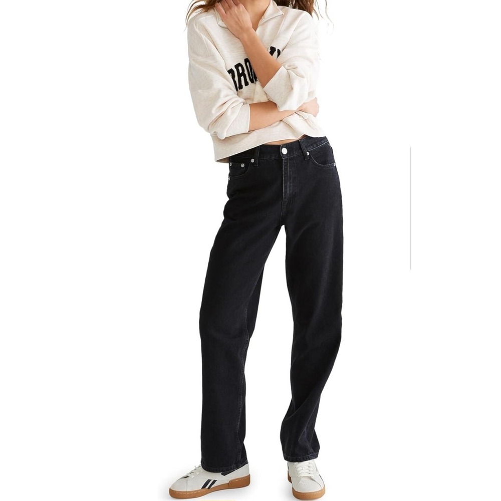 Aéropostale Jeans Low Rise 90's Baggy Women's 12 R Straight Leg Off Black Trendy